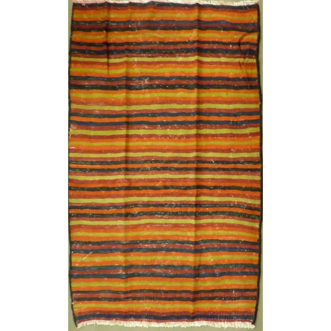 One Of The Kind Authentic Hand-Knotted Sanandaj Vintage Kilim 6'6" X 4'3"
